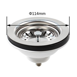 Talea 304 Stainless Steel 5.5 cm Long Screw Kitchen Sink 114 mm Bowl Type Drain Strainer XK185GE
