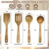4pcs Wooden Spoons for Cooking Kitchen Utensils Set with 2PCS