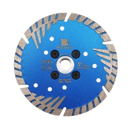 BRSCHNITT Diamond Cutting Disc 125mm x M14 Turbo Saw Blade with Protective Teeth Diamond Disc with Flange for Cutting Grinding Granite Marble Concrete Tiles