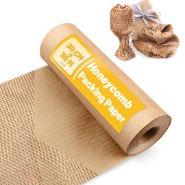 Honeycomb Paper Roll 30 cm x 30 m Packaging Material, 80 g/m² Tissue Paper Roll, Bubble Wrap Alternative, Packaging Roll for Shipping and Moving Fragile Items