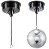 Tuanse 6RPM Rotating Disco Ball Mount Electric Motor with Lights 4 Colors for 6 8 12 Inch Disco Ball (Not Included) 2 Mode for Christmas Party Djs Bands Pubs Weddings Night Clubs(Plug Style)