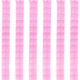 M METERXITY 6 Pack Quatrefoil Garland - Paper Garland Streamer Hanging Decoration for Wedding/Party/Graduation(9.8FT, Light Pink)