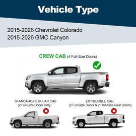 Perfit Liner 6'' Running Boards Compatible with 2015-2026 Chevy Colorado/GMC Canyon Crew Cab 4 Full Size Doors Black Aluminum Alloy Side Steps Rails Nerf Bars 6 inches