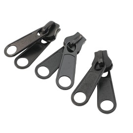 Leekayer 10PCS #10 Black Reversible Pulls for Resin Plastic Zippers Large Double Sided Zipper Pulls Sliders for Tent Gazebo Quilt Jacket Bulk(Black) Metal Slider for Zipper Repair