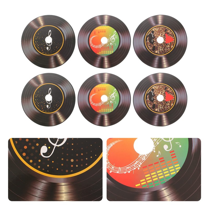 Ciieeo 12pcs Vinyl Record Decoration Mini Mural Pvc