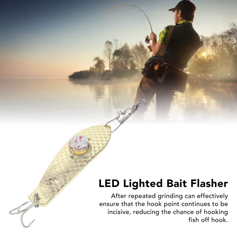 5PCS LED Fishing Lure Light Rustproof Stainless Steel LED Lighted