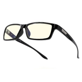 GUNNAR - Premium Gaming and Computer Glasses - Blocks 35% Blue Light - Riot, Onyx, Clear Tint, lens width: 57 mm | nose: 16 mm | frame width: 149 mm | temple: 140 mm |