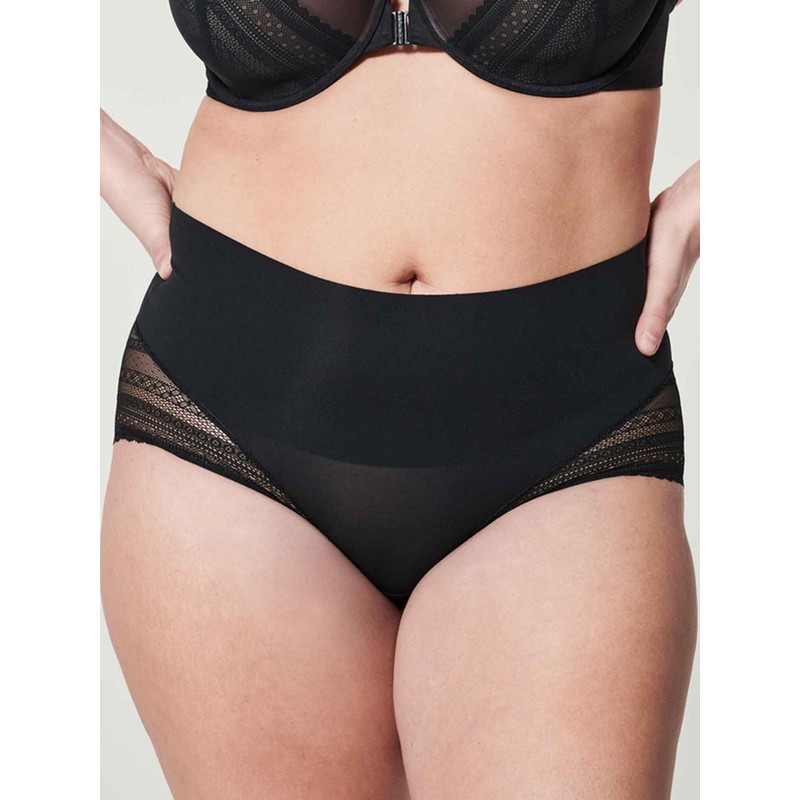 SPANX, UNDIETECTABLE, Illusion Lace Hi-Hipster, Very Black,L