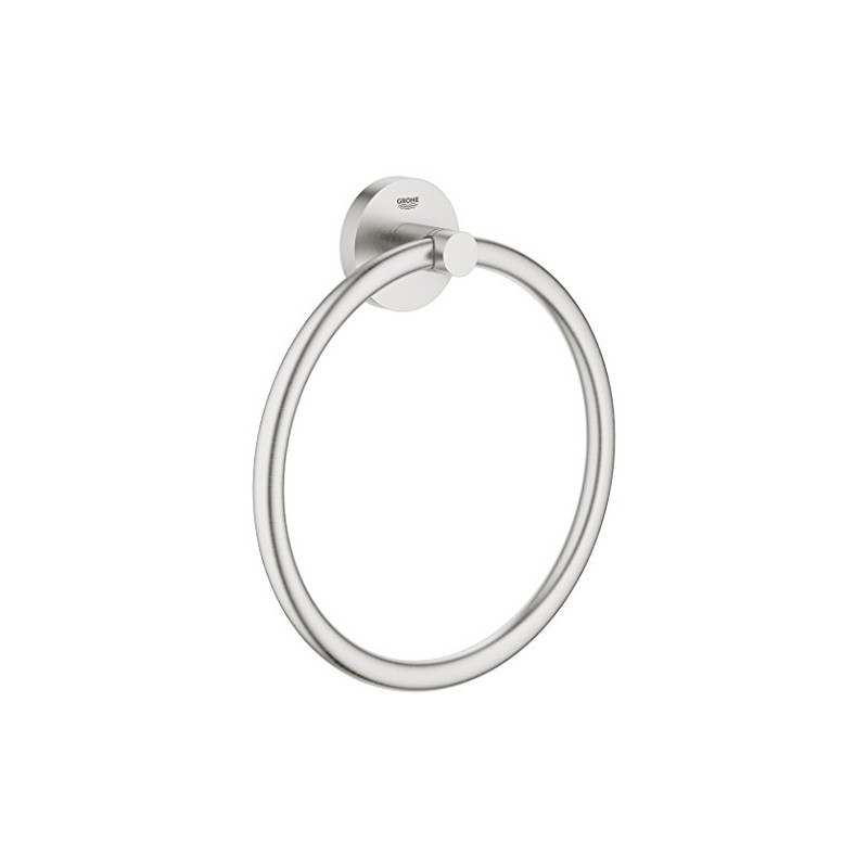 GROHE 40365DC1 Essentials Towel Ring, Super Steel