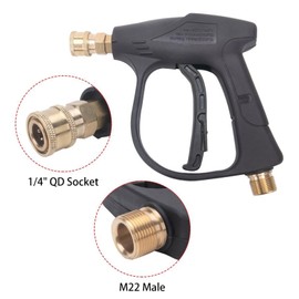 Wadaddy High Pressure Washer Gun 3000 PSI Max, Power Washer Short Gun with 1/4 Inch Quick Connector, M22-14, Portable Pressure Washer