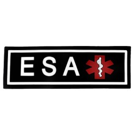 Dogline Emotional Support Animal Patch for Dog Harness and Vest | ESA Removable 3D Rubber Patches | Hook Backing for Small or Large Service Dogs