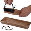AGLARY Rectangle Wood Candle Tray with Black Metal Handles, Rustic