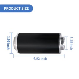 50mm Inline Fuel Filter 100 Micron with Aluminum Mounting Bracket, 6AN 8AN 10AN Fuel/Gas/Petrol Filter Adapter Fittings Universal Cleanable Black