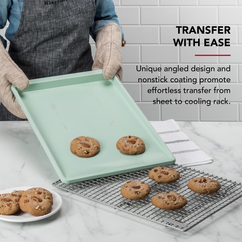 KitchenAid 13x18in Nonstick Aluminized Steel Cookie Slider, Pistachio