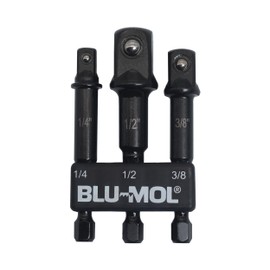 Disston E0100520 3 pc Impact Socket Adaptor set. Spring loaded Premium Alloy Steel with 1/4" Hex Shank