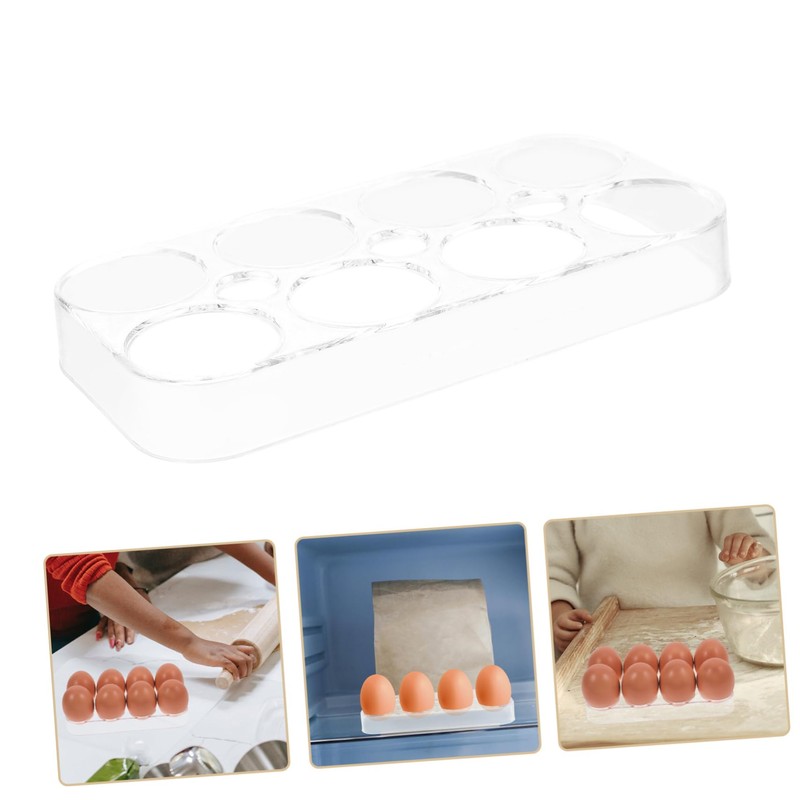 Tofficu Egg Storage Container Fridge Organiser 8 Egg Holder Box