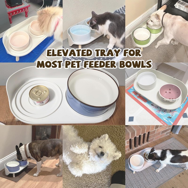 Raised Dog Feeder Bowl Stand - Elevated Dining Table for
