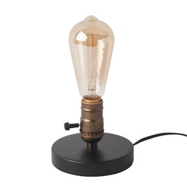 OuXean Vintage Table Lamp, Industrial Desk Lamp Small Retro Bedside Lamp with ON/Off Switch E26 Lamp Holder for Home Lighting Decor, Cafe Bar, Studio Antique Decor(Without Bulb)