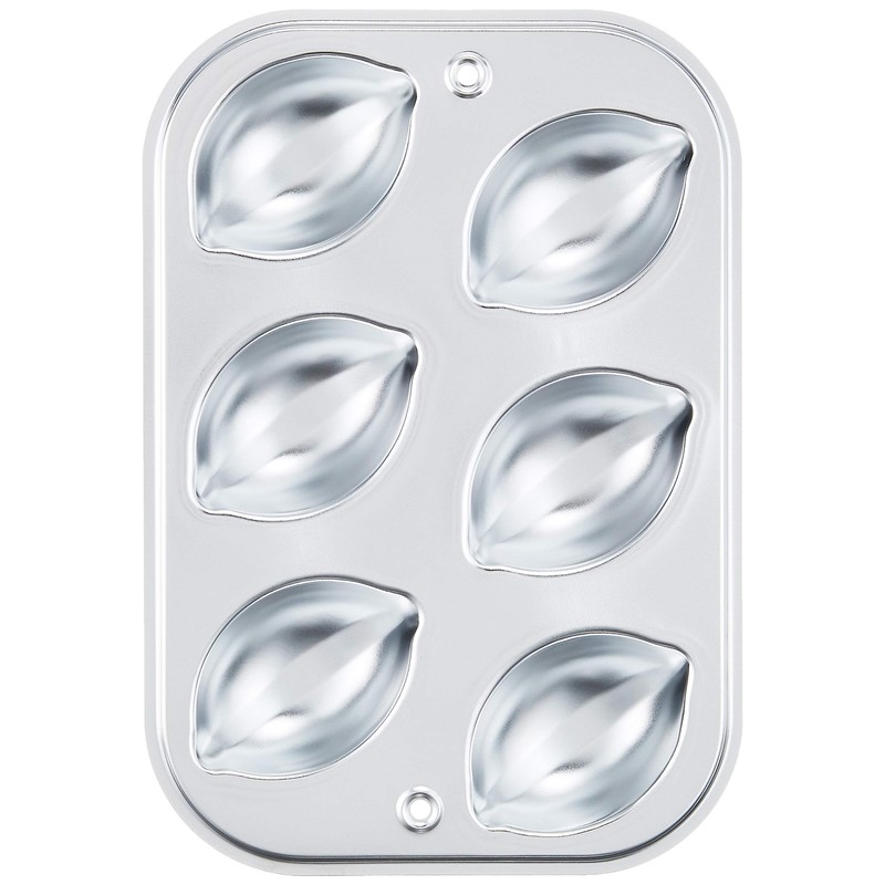 タイガークラウン ケーキ型 シルバー 190×273×24mm レモン型6P スチール クロームメッキ 918