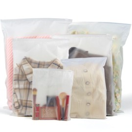 DERAYEE 20 Pack Zipper Plastic Bags Zipper Bags Plastic Bags Translucent Plastic Bags Resealable Storage Clothes Portable Travel Pouch Packaging