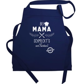 Shirtracer - Apron - Women's 1 - Kitchen Apron with Mama schmeckts am Besten I Mum Gift Cooking Apron I Cooking Apron Best Mum I Mum Kitchen Apron I Christmas Gift for Mum I Gift, 4 Navy Blue