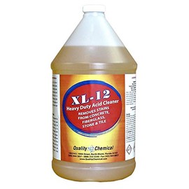 Quality Chemical XL-12 High Power Acid Cleaner formulated to remove rust stains oxidation from concrete, fiberglass, stone, tile as well as brass.-1 gallon (128 oz.)