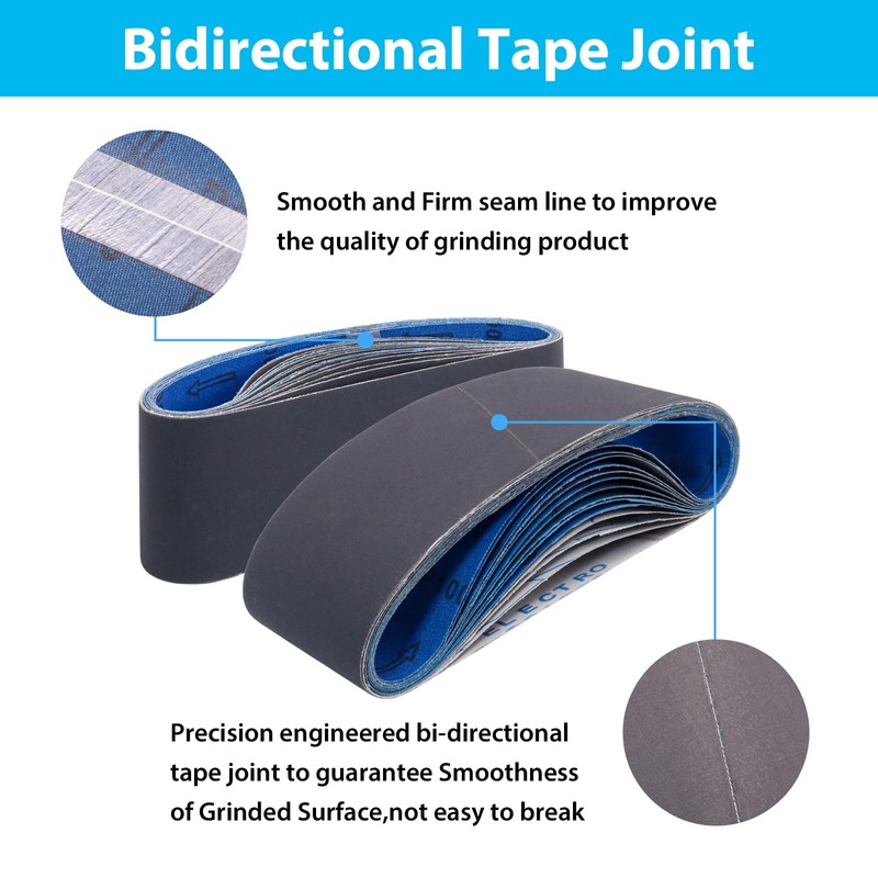 15 Pack 3 x 21 Sanding Belts, Extra Fine Grit