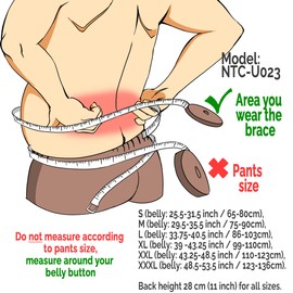 Neotech Care Adjustable Double Pull Lumbar Brace/Lower Back Belt, Black, Size XXL