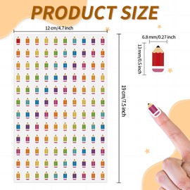 2400 Pcs Small Sticker for Kids,Cute Paper Decals 10 Designs Self-Adhesive Stickers for Envelopes Scrapbook Gifts DIY Supplies,0.5in（Pencils）