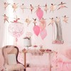 2pcs Ballet Dancer Banners, Pink Ballerina Party Decorations Ballet Girl