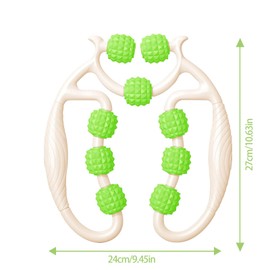 Massage Roller Legs 9Räder - Lipedema Massager with Stainless Steel Wheels for Lymphatic Drainage, Anti-Cellulite on Legs/Arms, Spring Core Steel Axle, Cellulite Massager-B