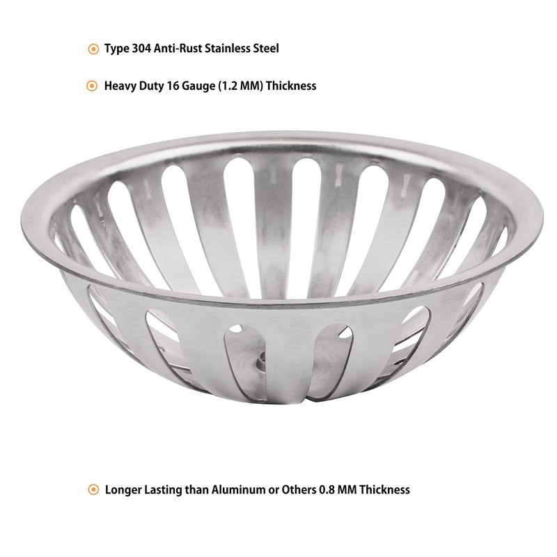 Leyso Type 304 Stainless Steel Heavy Duty Dome Sink Drain
