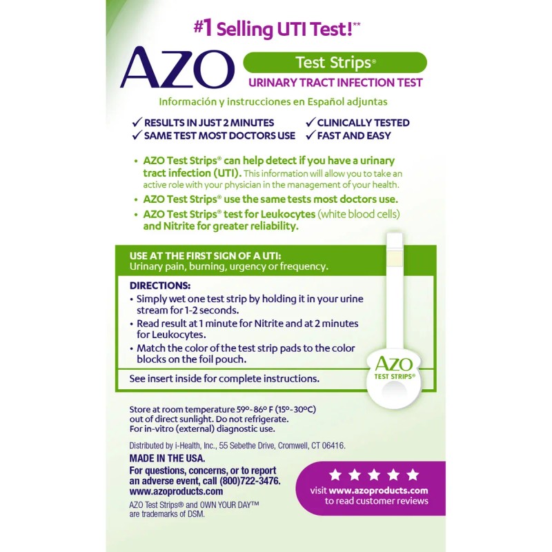 Azo Tiras De Análisis Para La Infección Vías Urinarias 3