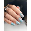 EBANKU Semi Cured Gel Nail Strips, 20PCS Blue Marble UV