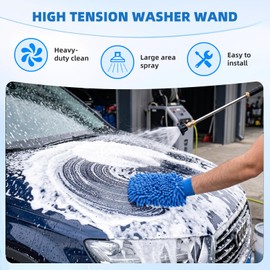 Jet Nozzle Power Washer for Garden Hose, 2026 New Washer Wand with 5 Quick Connect Nozzles, High Pressure Water for Car Washing Patio Garden Outdoor Cleaning