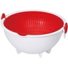 Kokubo KK-306 Colander, Red, Approx. 8.6 x 8.5 x 4.6