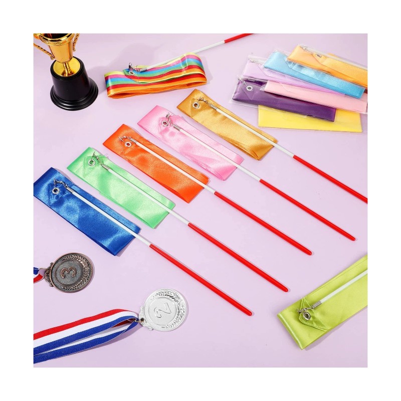 Yilloog Ribbon Dancing Wands Party Favors, 78.7 Inch Gymnastics Ribbon