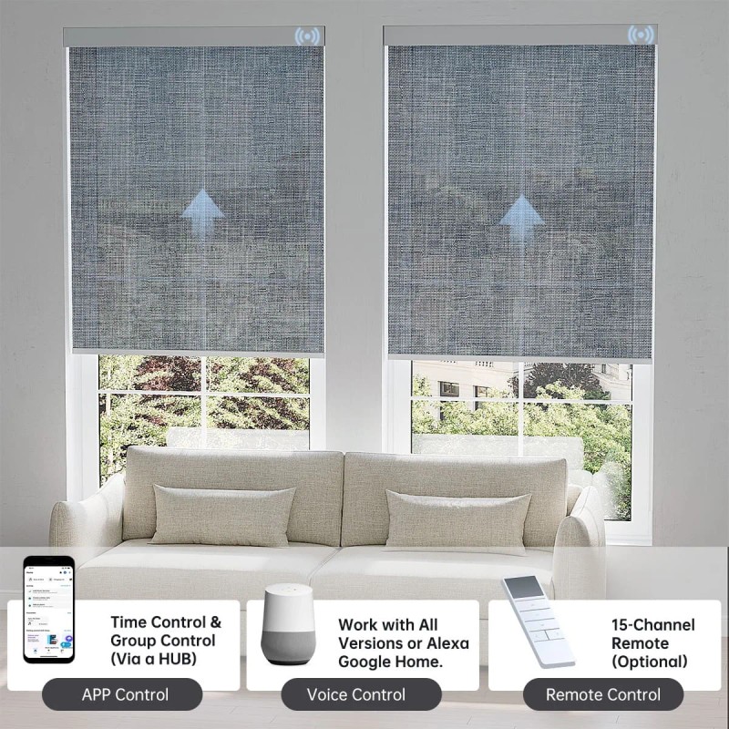 Roller Blinds High Quality Automatic Window Shades Fabric Book Smart