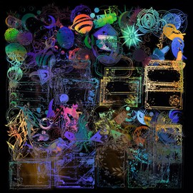 160 Sheets Holographic Shiny Stickers, Vintage Transparent Resin Decorative Decals Stickers, Space, Ocean, Magic Sticker Pack, DIY Craft Laptops Calendar Notebook