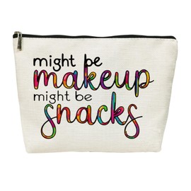 SIUNY Might Be Makeup Might Be Snacks Cosmetic Bags - Christmas & Birthday Gifts for Women Friendship Makeup Bag (Snacks 1)