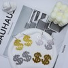 Sparkly Dollar Sign Dangle Earrings Acrylic Shiny Dollar Money Stud