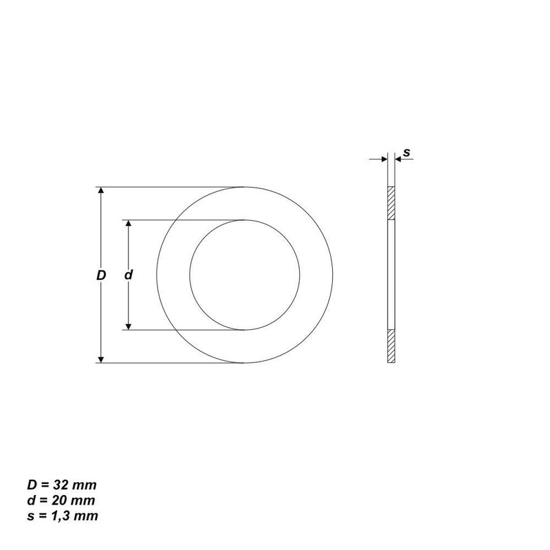 3 x Reducing Ring from 32 mm to 20 mm