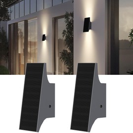 SOTTLOT Solar Sconce Lights Outdoor, Dimmable Solar Wall Lights Up and Down, 3000K 700LM Solars Lights Outdoor IP65 Waterproof for Yard Patio Garage Porch, 2pcs