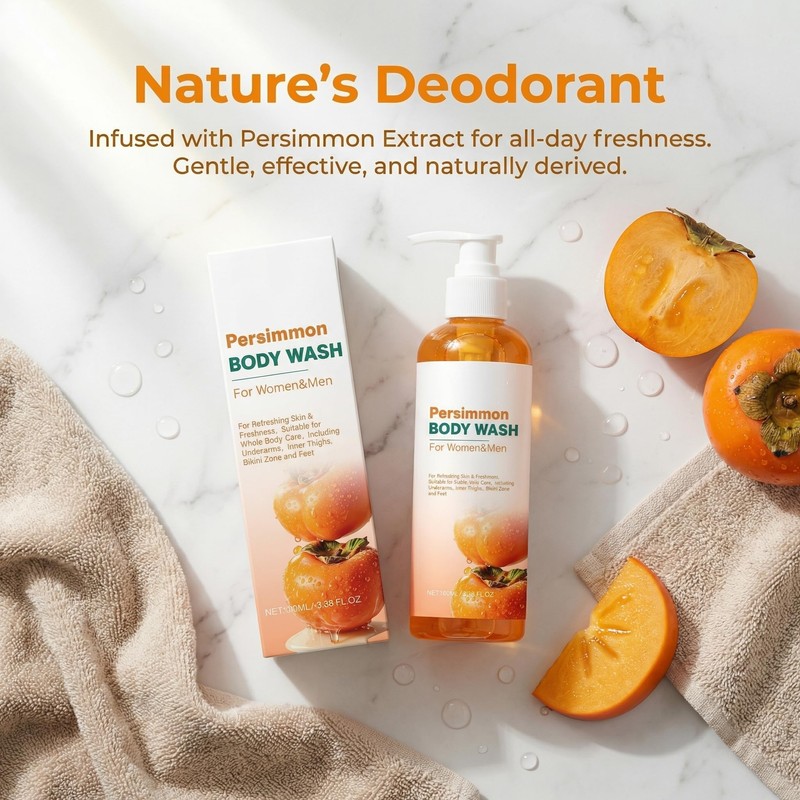 Persimmon Body Wash for Odor Control – Natural Deodorizing Soap