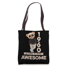 65th Birthday Men Women 1960 Original Awesome Teddy Bear Tote Bag