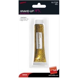 Smiffys Glitter Gel Tube, 20 ml - Gold