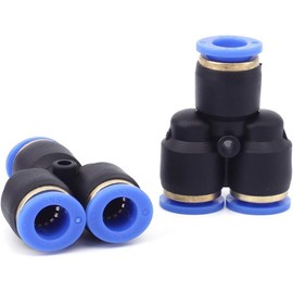 Zwelocy Y Shape Push Fitting Push to Connect Quick Fitting, Air line Push Lock Tube Fitting Splitter, 8Pcs (4mm or 5/32")