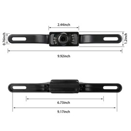 Eunavi Car Backup Camera Car Rear View Camera,License Plate Reverse Backup Camera Waterproof High Definition 170°Wide Viewing Angle with 7 Infrared Night Vision LED