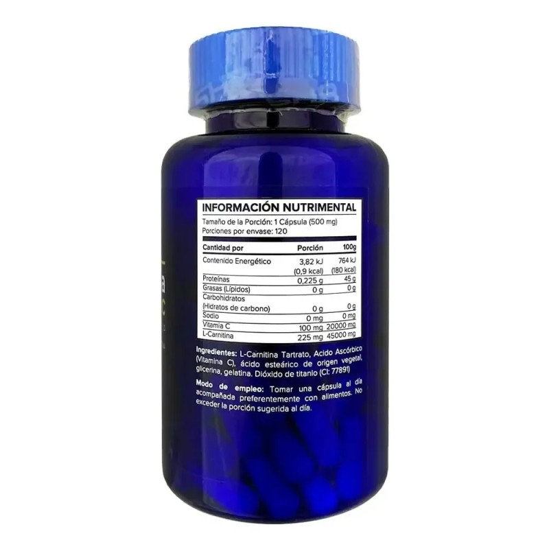5h8 L-carnitina + Vitamina C 120 Cápsulas Termogénicas Sabor Sin
