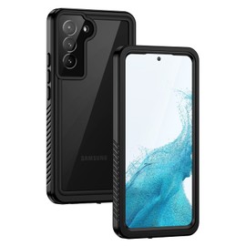 Lanhiem for S22 Case IP68 Waterproof Dustproof Shockproof Case with Built-in Screen Protector, Heavy Duty Full Body Protective Cover for S22 5G 6.1 Inch, Black/Clear